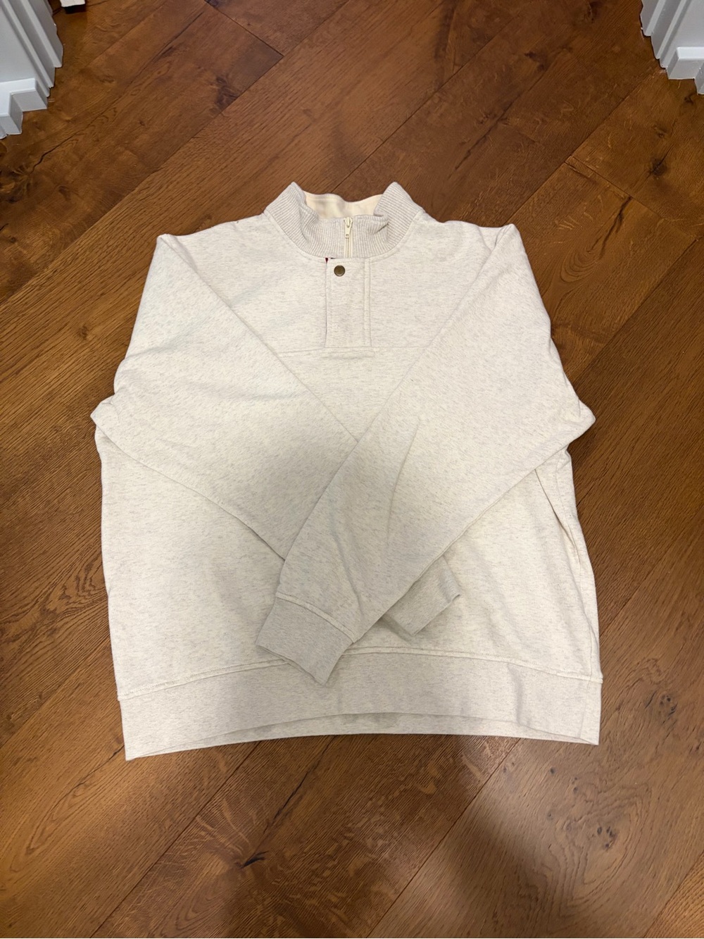 Orvis Light Cream Quarter-Zip Knit Pullover
